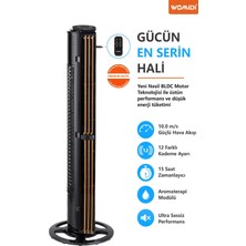 Womidi 60W Sessiz Pervanesiz Kule Tipi Vantilatör Soğutucu Dikey Uzaktan Kumandalı Aromaterapi Zaman Ayarlı TF-K4003RD