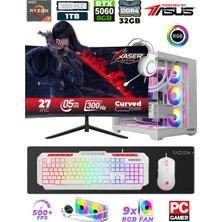 Xaser Sword X55 R7-5700X 32GB 1TB M.2 SSD/ASUS 8GB RTX5060/ 27" 300Hz Sıvı soğutmalı Masaüstü Oyuncu Bilgisayarı