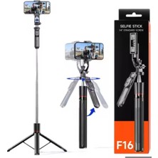 Comse F16 Selfie Çubuğu Işıklı Tripod Bluetooth Uzaktan Kumandalı 360' Dönebilen Çok Amaçlı Tripod