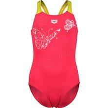 Arena Gırl's Butter Fly Swımsuıt V Back Freak Rose Soft Green
