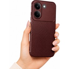 Wowacs Xiaomi Poco X8 Pro Uyumlu Kılıf Karbon Tasarım Kamera Korumalı Silikon Telefon Kılıfı Kapak