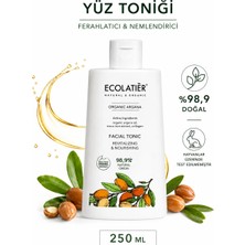 Yüz Tonik Organik Argan Tüm Ciltler Için Canlandırıcı Nemlendirici Yüz Temizleme Toniği, 250 ml