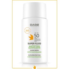 Babe Laboratorios Super Fluid Sunscreen Mattifying SPF50 50ml - Yağlı Ciltler İçin  Matlaştırıcı Yüz Güneş Kremi