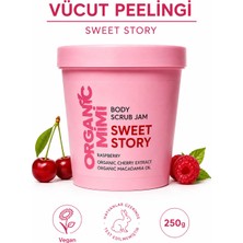 Vücut Peelingi Sweet Story – Nemlendirici Vegan Vücut Peeling Jam, Çilek Bacak Peeling, 250 G