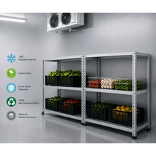 Rafburada 3 Katlı Duble Paslanmaz Krom Raf Inox Soğuk Oda Rafı Buzhane Rafı Mutfak Banyo Islak Zemin Rafı Akvaryum Rafı - 43x75 cm-50 cm-1.50 mm