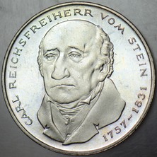 Banknoting Almanya 5 Mark 1981 Hatıra-Freiherr Vom Stein Ölümünün 150. Yılı. Çil(-)