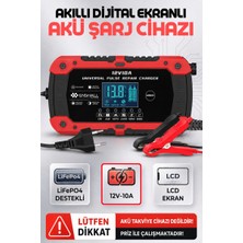 Enshall 12V-10A Araba, Kamyon, Tır, Gemi Motosiklet LIFEP04 Özellikli Akıllı Hızlı Akü Şarj Cihazı
