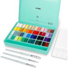 Hımı Twin Cup Gouache Set Guaj Boya Seti 48 Renk x 12 Gr. + 3 Fırça (Green Case)