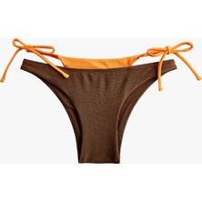 Koton Renk Kontrastlı Çift Bel Katmanlı Ipli Bikini Altı