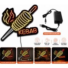 Kent Reklam Ajansı Döner Kebap Neon LED Tabela Işıklı Restoran Tabelası Dekoratif Duvar Lambası 56X45 cm