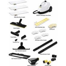 Karcher Sc 2 Easyfix Profesyonel Max Set 1500W 3.2 Bar Buharlı Temizlik Makinesi - Zemin ve Yüzey Temizliği Için Tam Set - Ergonomik Easyfix Zemin Başlığı ve Mikrofiber Bez+Ev Tipi Buharlı Temizleyici