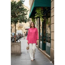 Nuss 3001 Oversize Basic Gömlek Red Plum