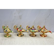 Lavly Mineli Metal Aladin Lambası - Swarovski Taşlı Dekoratif Süs Eşyası
