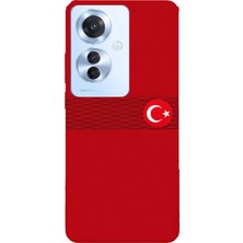 TechTree Oppo Reno 11F Uyumlu Türk Milli Takım Izgara Desenli Forma Baskılı Silikon Kılıf