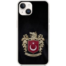 TechTree iPhone 13-14 Uyumlu Türk Sembolü Kurt ve Bayrak Desenli Baskılı Silikon Kılıf