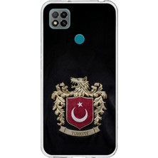 TechTree Redmi 9c / 10A Uyumlu Türk Sembolü Kurt ve Bayrak Desenli Baskılı Silikon Kılıf