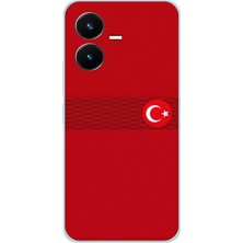 TechTree Vivo Y22S - Y35 Uyumlu Türk Milli Takım Izgara Desenli Forma Baskılı Silikon Kılıf