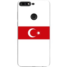 TechTree Huawei Y7 2018 - Honor 7c Uyumlu Türk Milli Takım Beyaz Forma Baskılı Silikon Kılıf