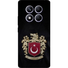 TechTree Redmi Note 14 Pro Plus Uyumlu Türk Sembolü Kurt ve Bayrak Desenli Baskılı Silikon Kılıf
