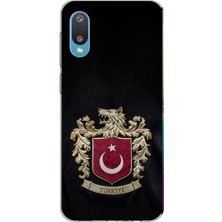 TechTree Samsung Galaxy A02 Uyumlu Türk Sembolü Kurt ve Bayrak Desenli Baskılı Silikon Kılıf