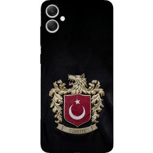 TechTree Samsung Galaxy A05 Uyumlu Türk Sembolü Kurt ve Bayrak Desenli Baskılı Silikon Kılıf