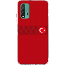 TechTree Redmi 9t-Poco M3 Uyumlu Türk Milli Takım Izgara Desenli Forma Baskılı Silikon Kılıf