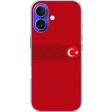 TechTree iPhone 16 Uyumlu Türk Milli Takım Izgara Desenli Forma Baskılı Silikon Kılıf