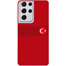 TechTree Samsung Galaxy S21 Ultra Uyumlu Türk Milli Takım Izgara Desenli Forma Baskılı Silikon Kılıf