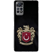 TechTree Redmi Note 11 Pro 4g Uyumlu Türk Sembolü Kurt ve Bayrak Desenli Baskılı Silikon Kılıf