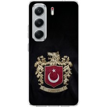 TechTree Tecno Camon 40 Pro Uyumlu Türk Sembolü Kurt ve Bayrak Desenli Baskılı Silikon Kılıf