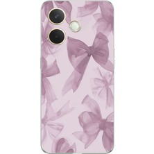 TechTree Oppo A5 Pro Uyumlu Menekşe Tonlu Fiyonk Baskılı Silikon Kılıf