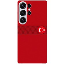 TechTree Samsung Galaxy S25 Ultra Uyumlu Türk Milli Takım Izgara Desenli Forma Baskılı Silikon Kılıf