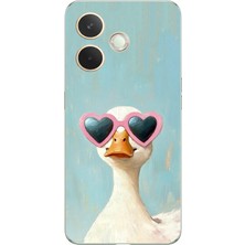 TechTree Oppo A5 Pro Uyumlu Yağlı Boya Pop-Art Ördek Baskılı Silikon Kılıf