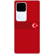 TechTree Vivo V30 Uyumlu Türk Milli Takım Izgara Desenli Forma Baskılı Silikon Kılıf
