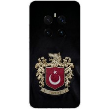 TechTree Honor Magic 7 Pro Uyumlu Türk Sembolü Kurt ve Bayrak Desenli Baskılı Silikon Kılıf