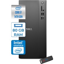 Dell Tower Essential QVT1260 Intel® Core™ İ7-14700 80GB Ddr5 4tb SSD Intel® UHD Graphics 770 Freedos Mini Tower Masaüstü Bilgisayar BTO014007F30+ZETTAUSBBELLEK