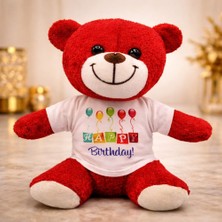 Lavly Toptan Happy Birthday Peluş Kırmızı Ayı