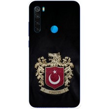 TechTree Redmi Note 8 Uyumlu Türk Sembolü Kurt ve Bayrak Desenli Baskılı Silikon Kılıf