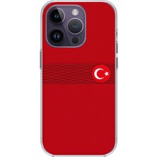 TechTree iPhone 14 Pro Max Uyumlu Türk Milli Takım Izgara Desenli Forma Baskılı Silikon Kılıf