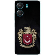 TechTree Redmi 13C Uyumlu Türk Sembolü Kurt ve Bayrak Desenli Baskılı Silikon Kılıf