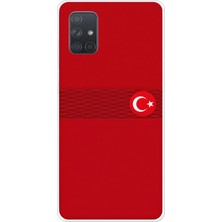TechTree Samsung Galaxy A71 Uyumlu Türk Milli Takım Izgara Desenli Forma Baskılı Silikon Kılıf