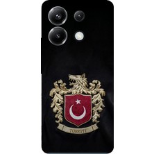 TechTree Poco X6 Pro Uyumlu Türk Sembolü Kurt ve Bayrak Desenli Baskılı Silikon Kılıf