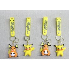 Lavly Pikachu Silikon Anahtarlık Pokemon Figürlü Çanta Süsü Hediye
