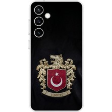 TechTree Samsung Galaxy S23 Fe Uyumlu Türk Sembolü Kurt ve Bayrak Desenli Baskılı Silikon Kılıf
