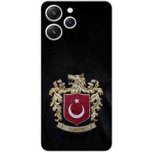 TechTree Redmi 12 Uyumlu Türk Sembolü Kurt ve Bayrak Desenli Baskılı Silikon Kılıf