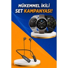 Alkasaz Alarm ve Titreşim Özellikli Akıllı Saat ve Mikrofonlu Kablolu Bluetooth Kulaklı - ALKHBY4927-5