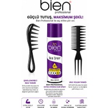 Bien Professional Ekstra Güçlü Saç Spreyi (5 Numara) ve Hacim Veren Şekillendirici Wax Tarağı Seti