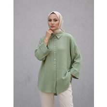 Miostil Duble Kol Müslin Gömlek-Mint