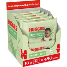 Huggies Baby Wipes 48S Natural Care Aloe Vera ve E Vitamini Içeren Islak Mendil 10X48 Yaprak