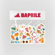 Baprile Renkli Yaz Tatili Temalı 73 Parça Mix Sticker Paketi Summer Suya Dayanıklı Laptop Termos Telefon Etiket Seti